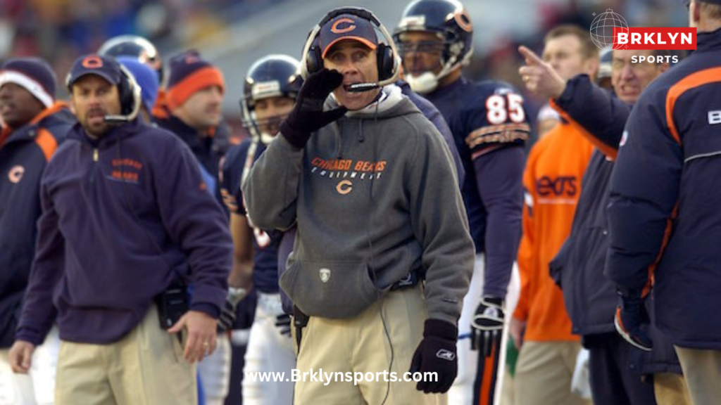 Chicago Bears coach Dick Jauron observes the game from the sidelines